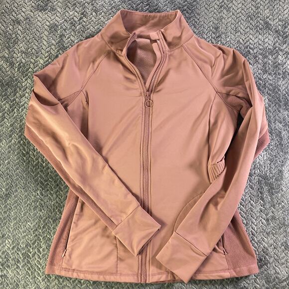 Fabletics Rosalia Performance Full Zip Athletic Thumbholes Mauve Pink Small - Picture 1 of 9